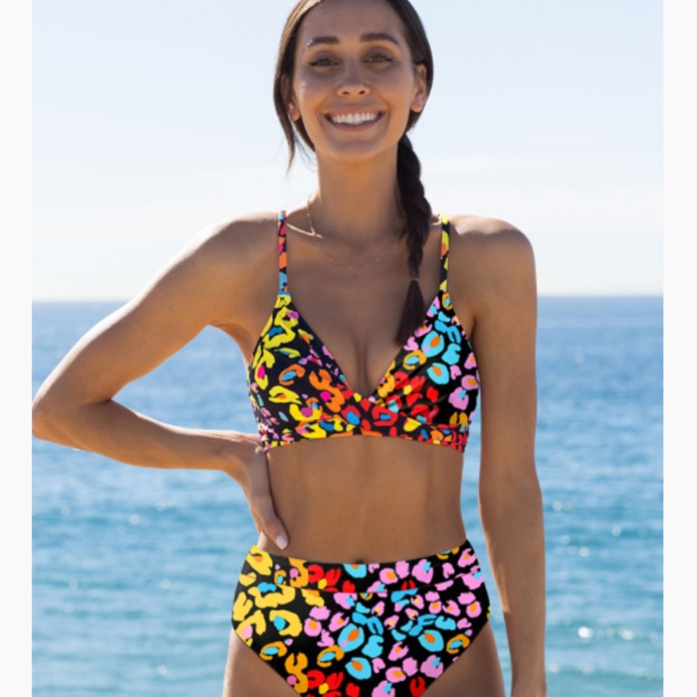 Colorful Leopard Print Bikini Set